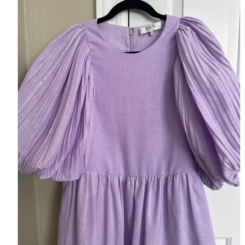Sea New York Bailey Broomstick Tiered Mini Dress - Lilac Lavender Purple -Size S - Picture 5 of 9